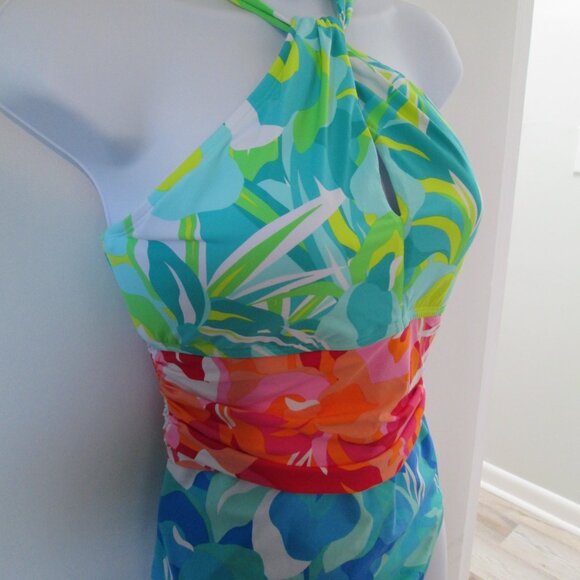 Bleu by Rod Beattie High Neck Cutout Detail Swimsuit NWT Sz 12 - Picture 5 of 9